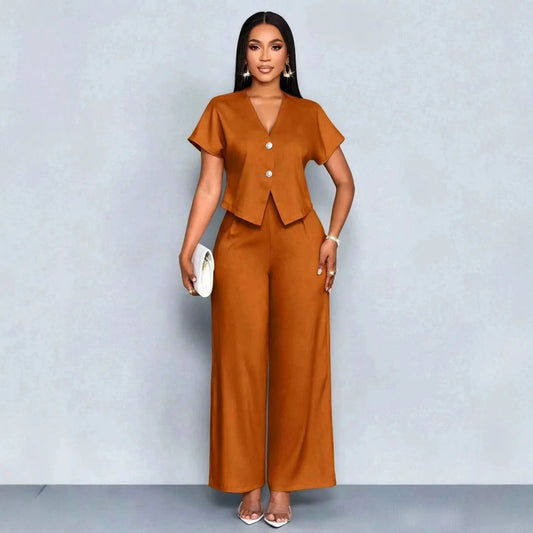 Women button top set