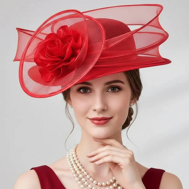 Organza Flower Dress Hat