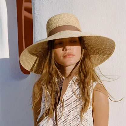 Wide brim straw sun hat
