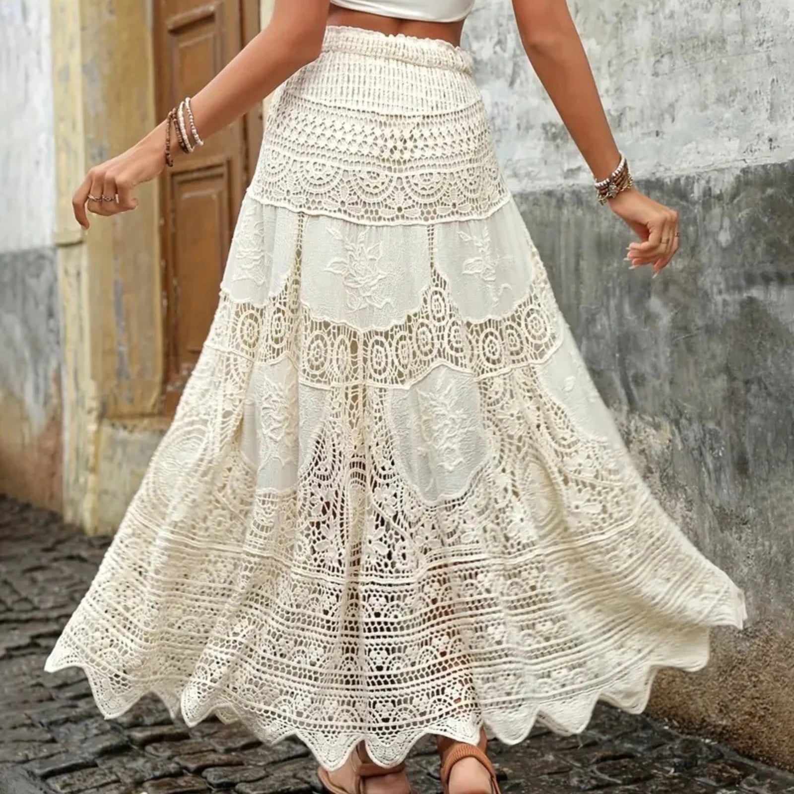 High Waist Lace Skirt