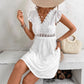 White crochet detail dress