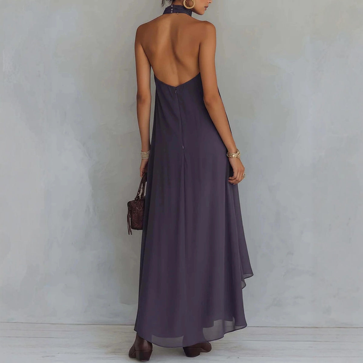 Purple bohemian maxi dress