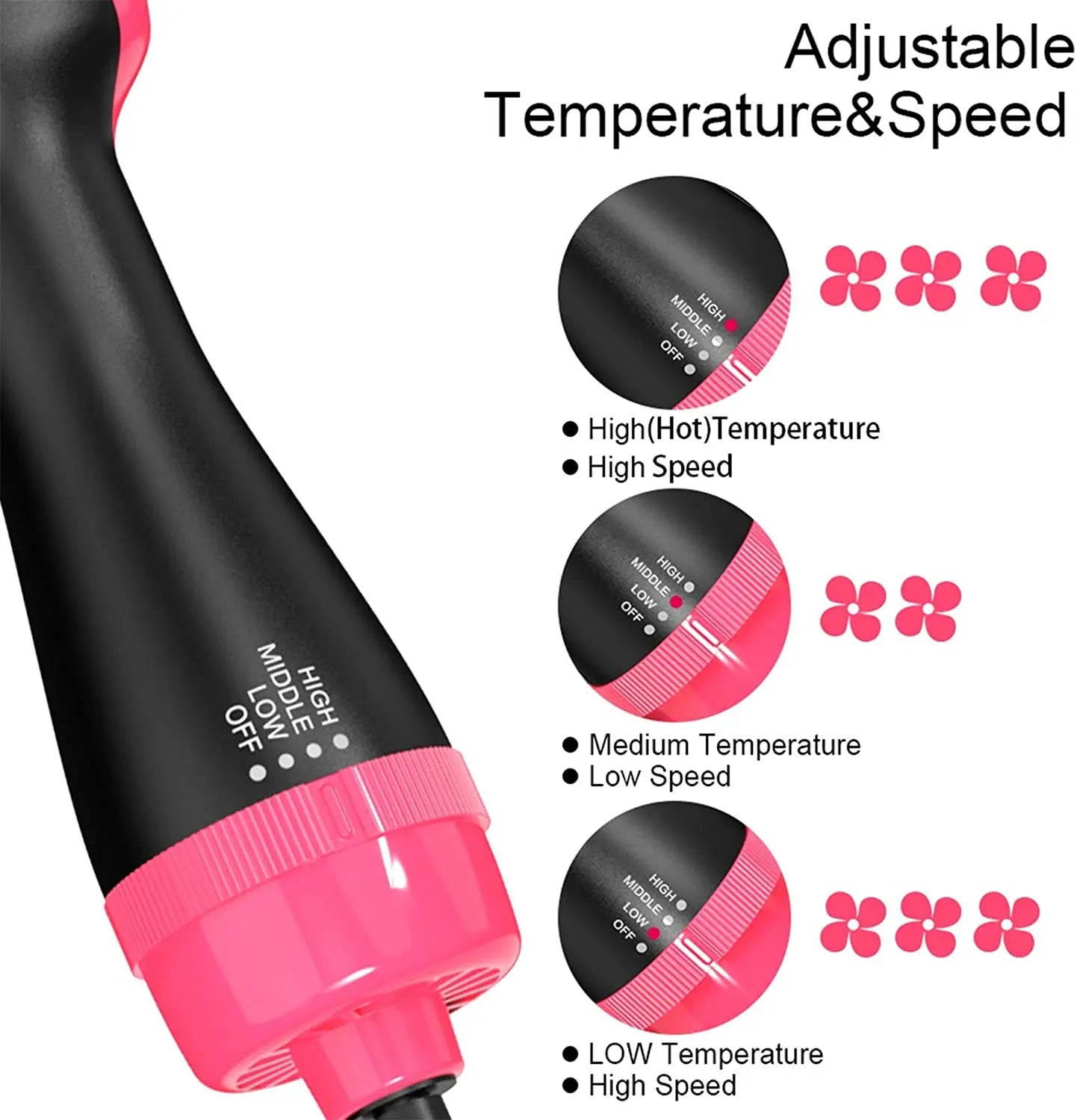 Black pink styling brush