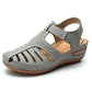 Gray Comfort Wedge Sandals