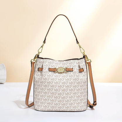 Beige monogram crossbody shoulder bag