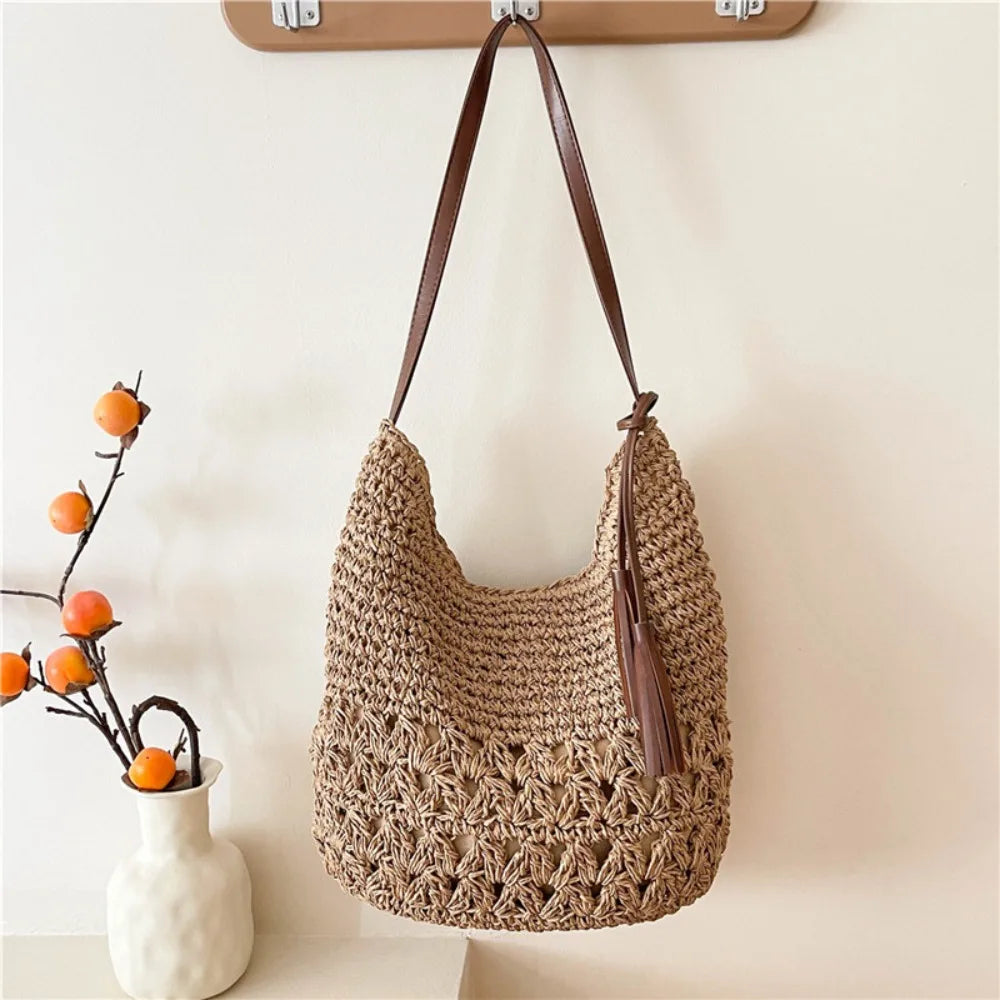 straw Hobo Shoulder Bag