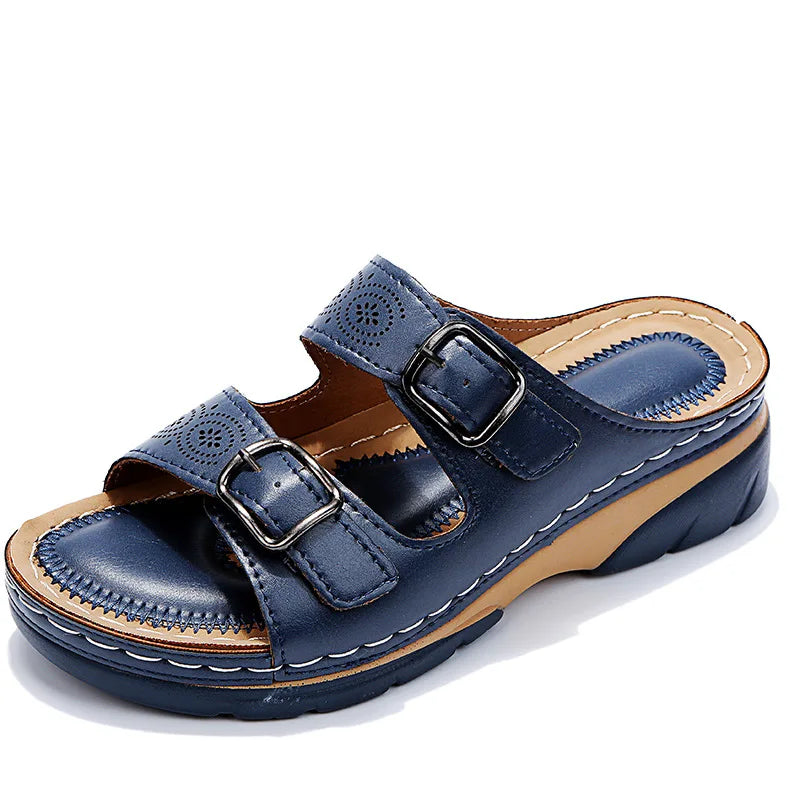 Navy Adjustable Strap Sandals