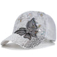 White rhinestone baseball ca