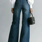 Blue zipper detail jeans