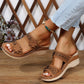 Brown decorative strap sandals