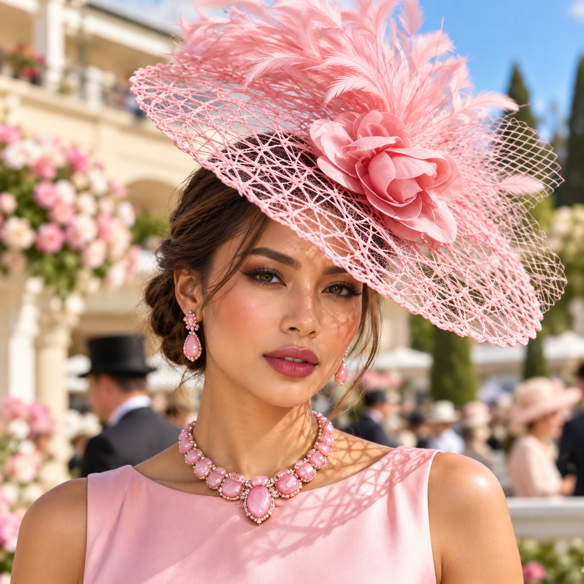 Asymmetrical wide brim fascinator