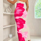 Floral print bodycon midi dress