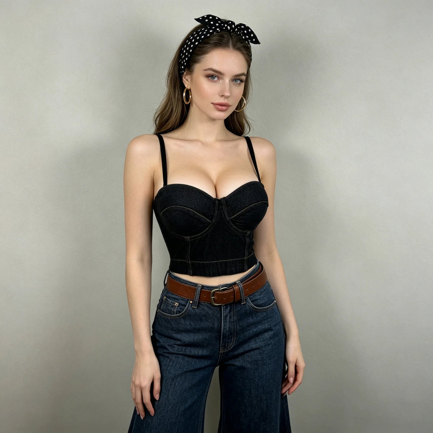 Black sweetheart crop top