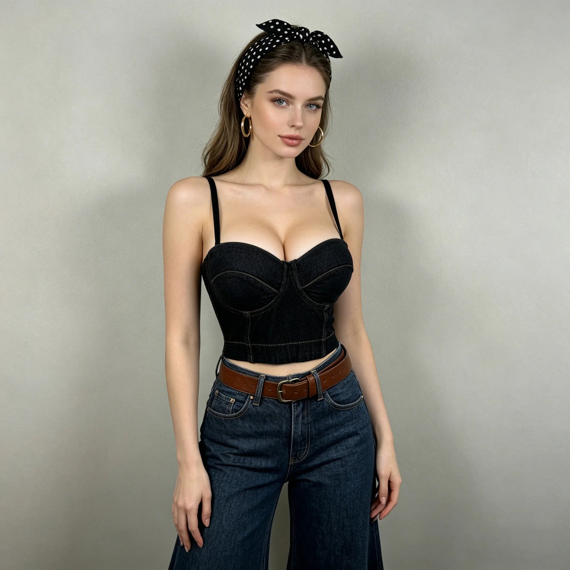 Black sweetheart crop top