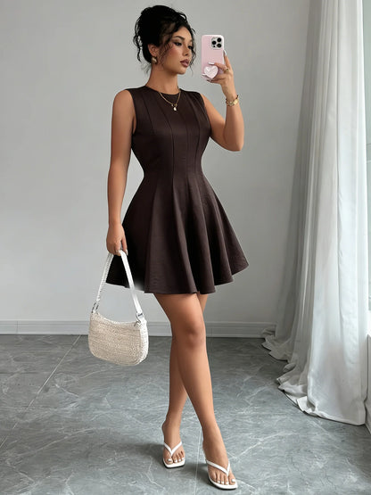 Chocolate brown mini dress