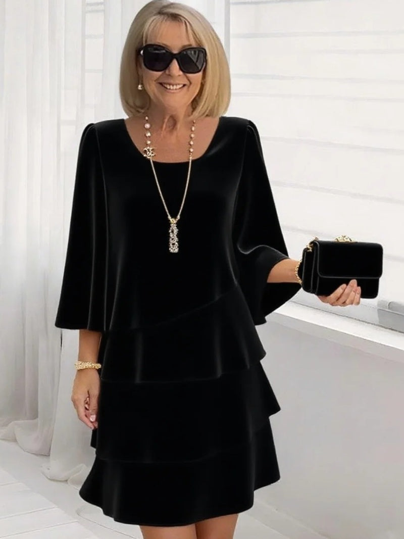 Black tiered ruffle dress