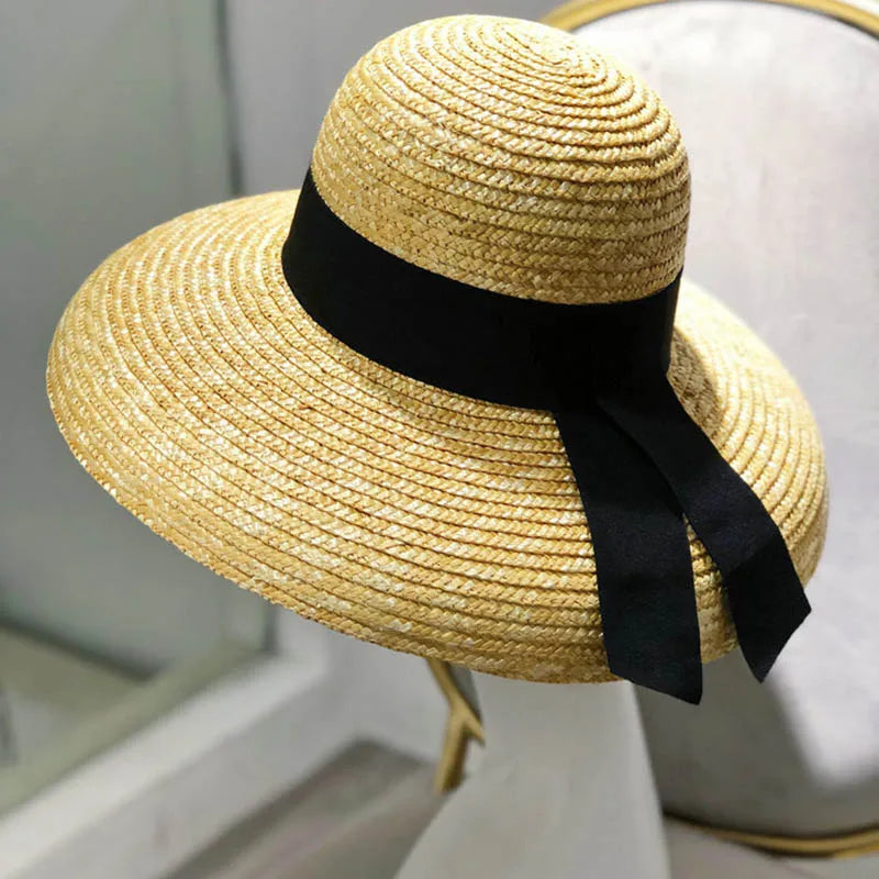Black Ribbon Straw Hat