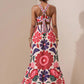 Boho floral halter dress