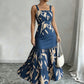 Blue floral midi dress