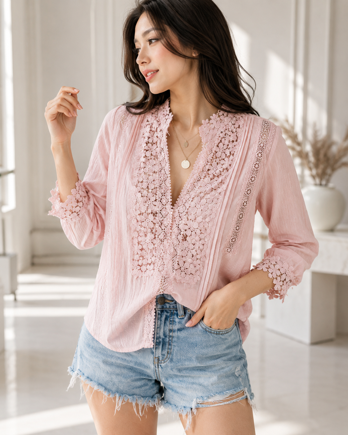 Elegant V-neck blouse