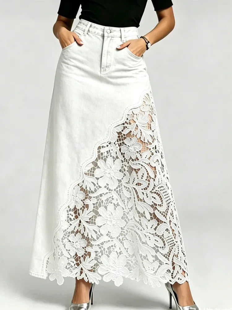 Floral lace skirt