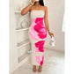Pink abstract floral dress