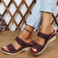 Slip on platform wedges