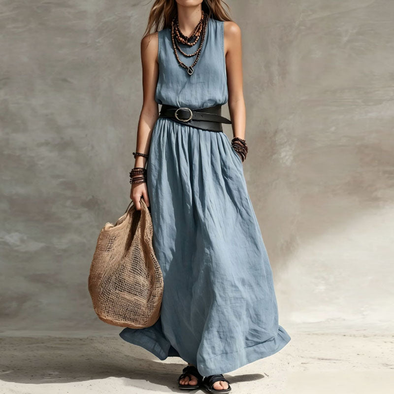 Dusty blue long dress