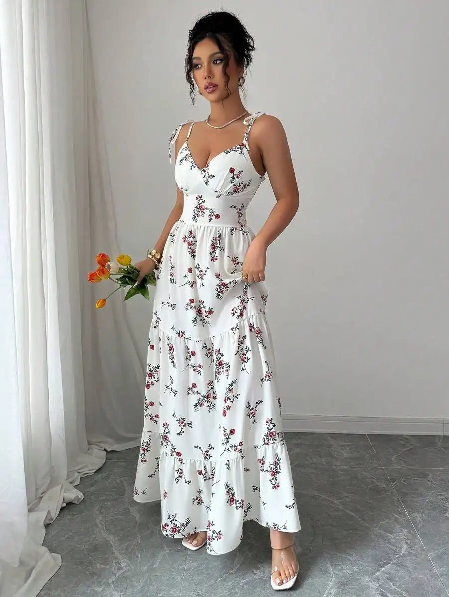 Tie strap maxi dress
