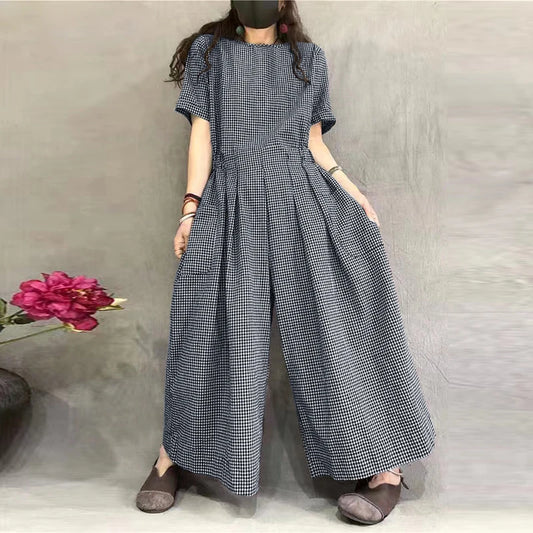 Checkered Loose Fit Jumpsuit
