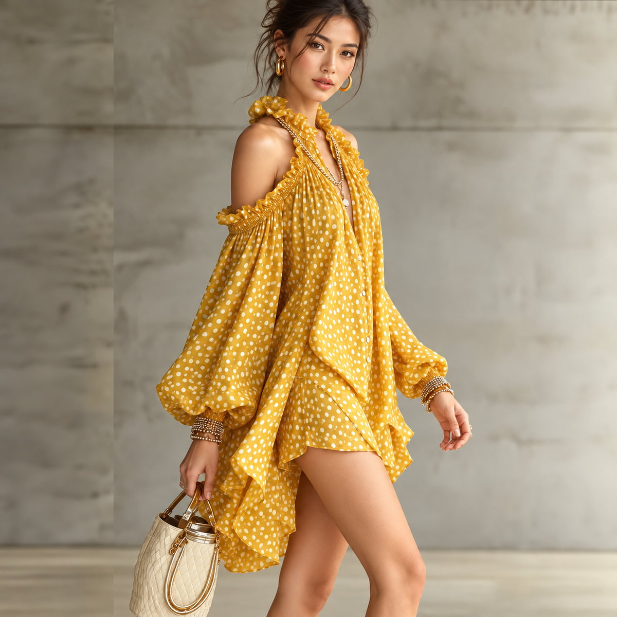 Long sleeve mini dress