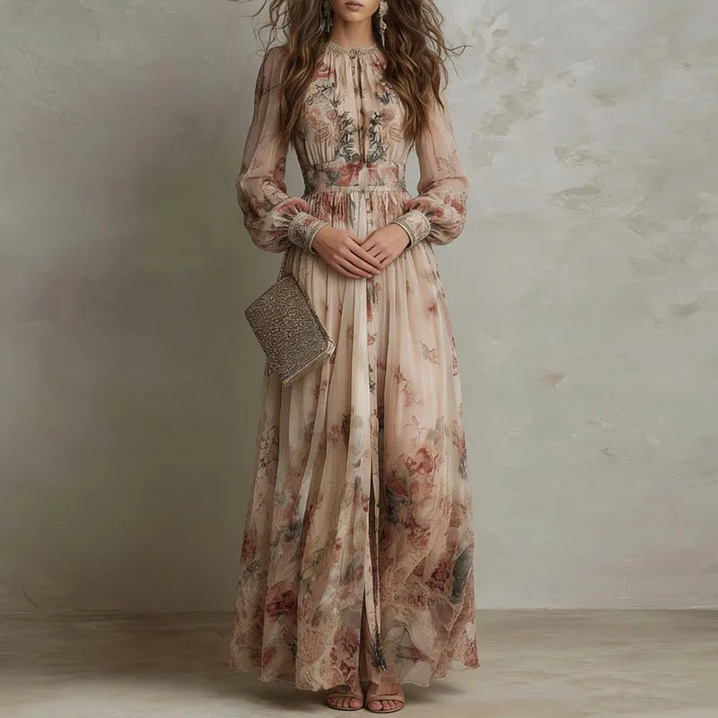 Women's floral chiffon dress