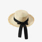 Beige ribbon beach hat