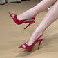Open toe buckle stilettos
