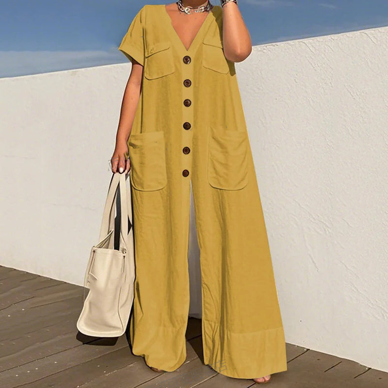 V Neck Jumpsuit