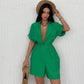 Short Sleeve Button Romper