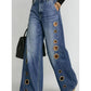 Wide-leg denim jeans