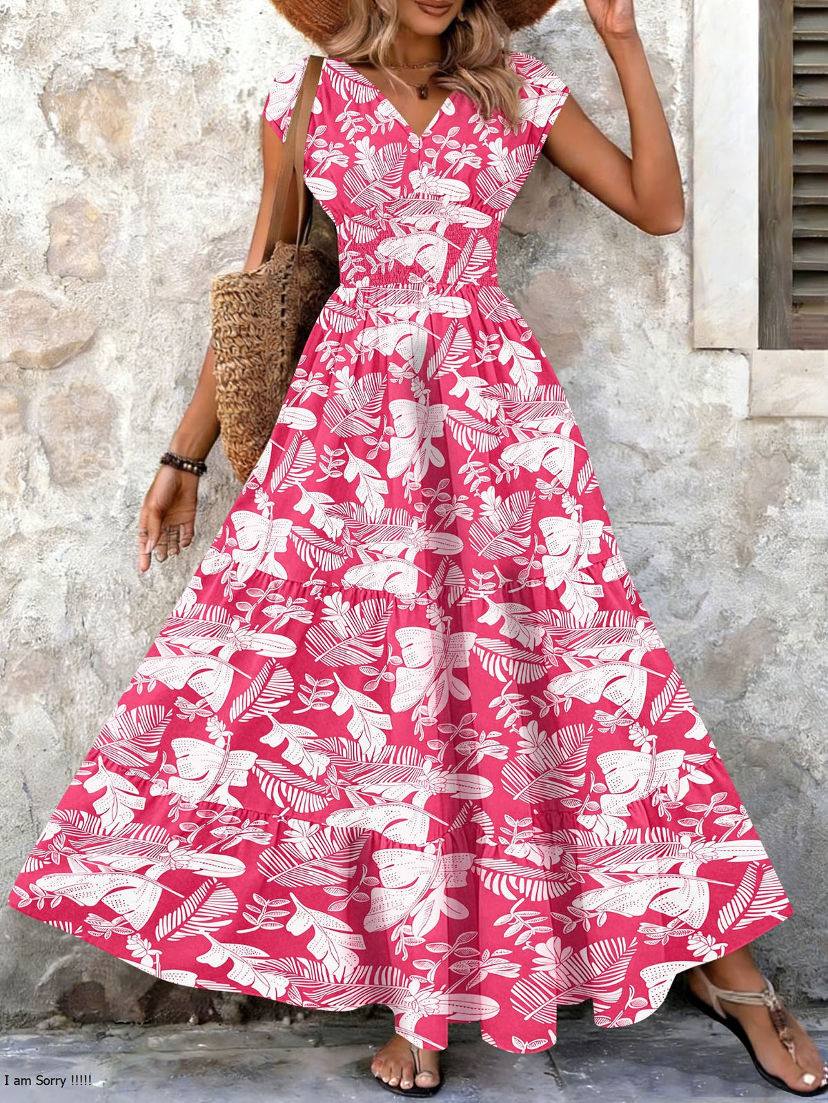 Flowing floral maxi dress