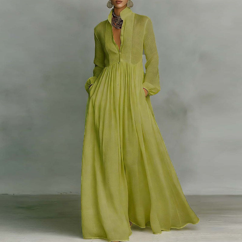 Lime green flowing dress