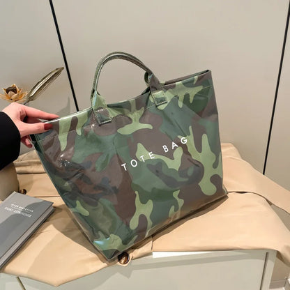 Glossy camouflage carryall bag