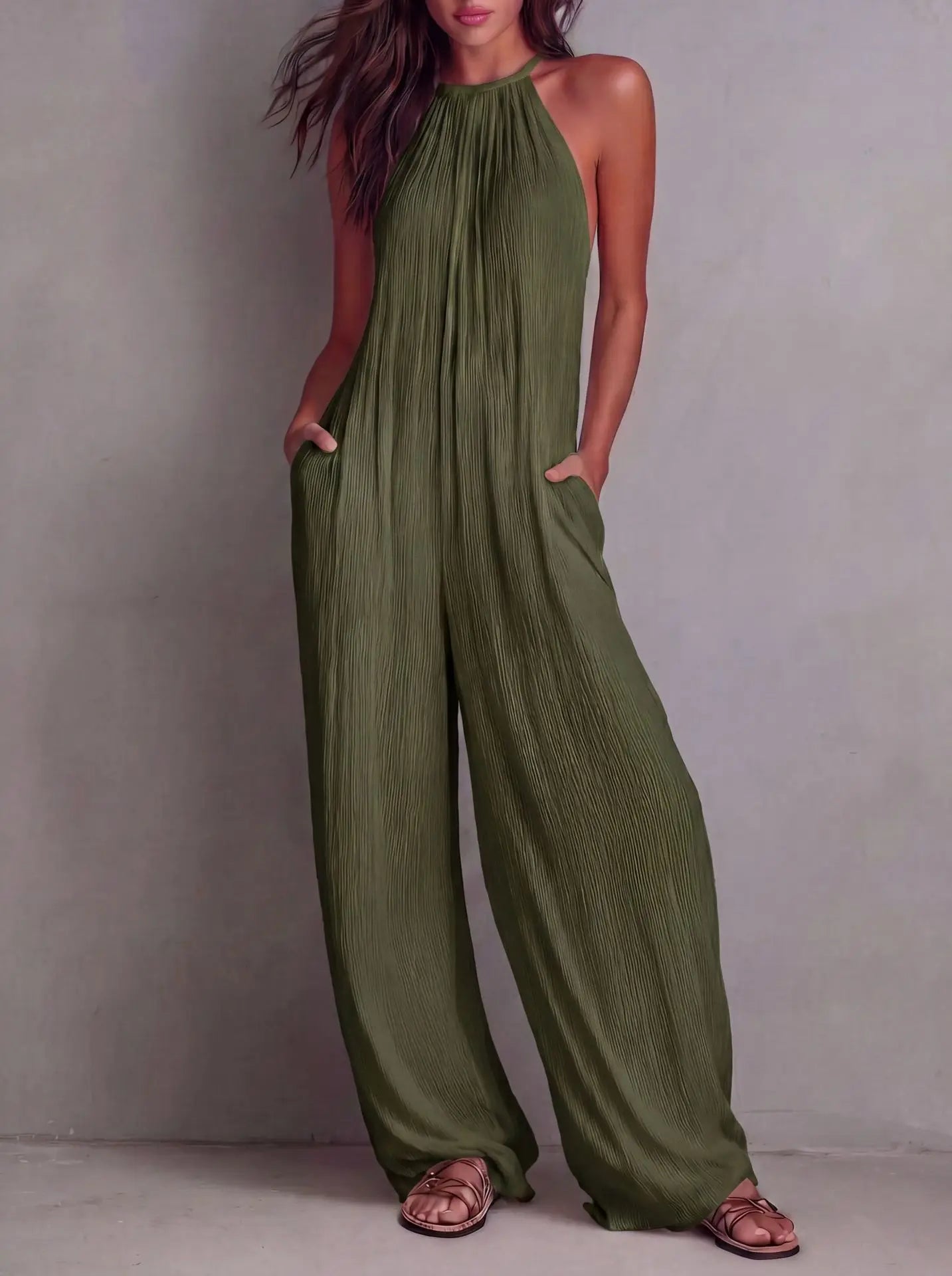Minimalist wide leg jumpsuit