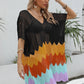 Striped V-Neck Cover-Up