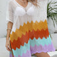 Striped V-Neck Cover-Up