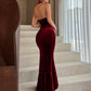 Wine red evening dress
