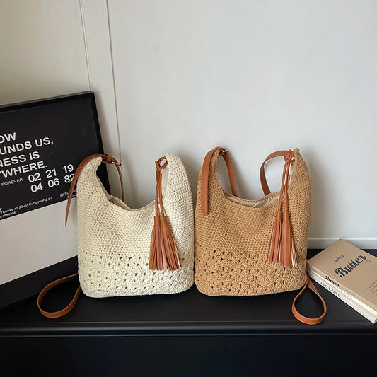Boho tassel shoulder bag