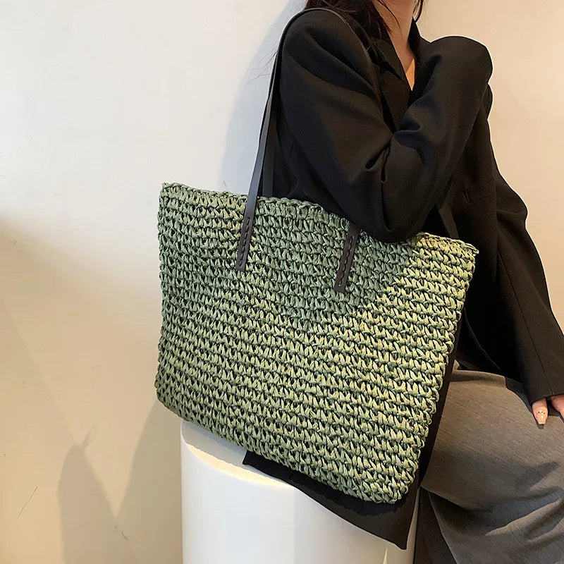 Beach straw tote bag