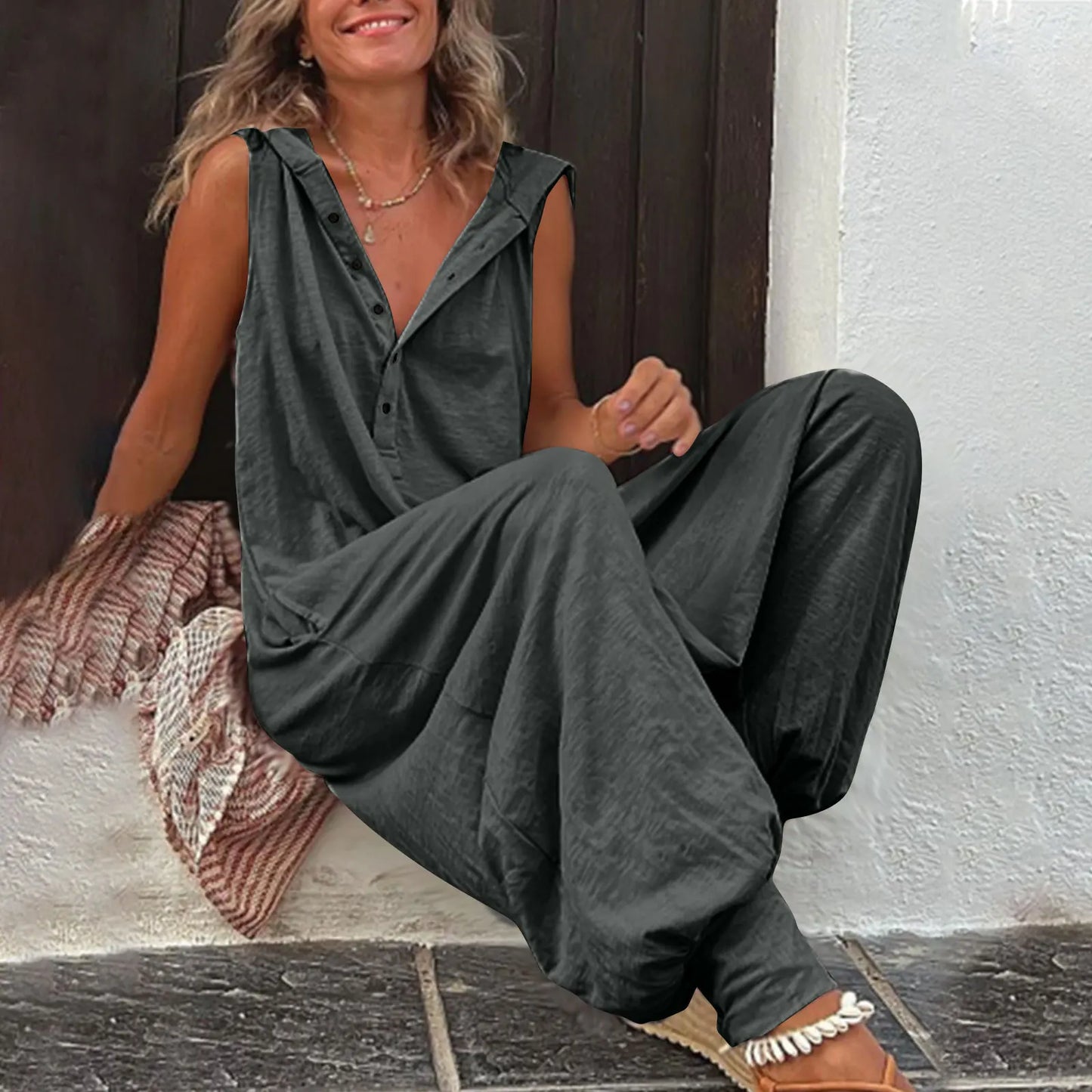 Hooded Boho Style Jumpsuit