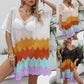 Striped V-Neck Cover-Up