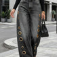 Ash gray wide-leg jeans