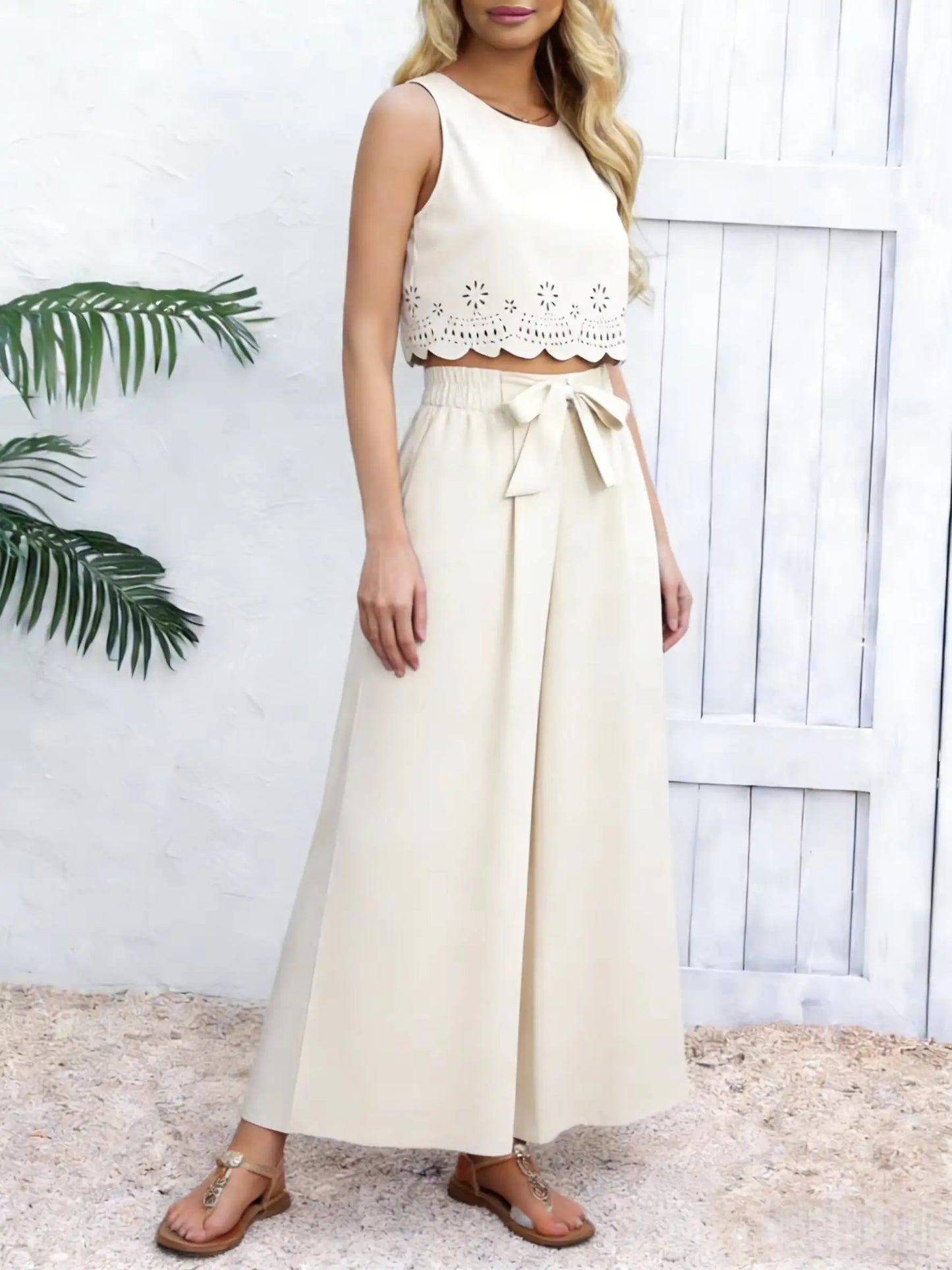 Scalloped Hem Two Piece Set